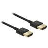 Delock Slim Premium - HDMI-Kabel mit Ethernet - HDMI männlich zu HDMI männlich - 1.5 m - Dreifachisolierung - Schwarz - 4K Unterstützung