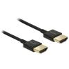 Delock Slim Premium - HDMI-Kabel mit Ethernet - HDMI männlich zu HDMI männlich - 1 m - Dreifachisolierung - Schwarz - 4K Unterstützung