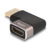Delock - Hohe Geschwindigkeit - HDMI-Adapter mit Ethernet - HDMI männlich zu HDMI weiblich nach rechts abgewinkelt - Schwarz / Grau - 8K60Hz (7680 x 4320) Unterstützung