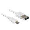 Delock EASY-USB - USB-Kabel - Micro-USB Typ B (M) zu USB (M) - USB 2.0 - 2 m - umkehrbarer A-Stecker, umkehrbarer mikro B-Stecker - weiß