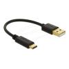 Delock - USB-Kabel - USB (M) zu USB-C (M) - 3 A - 15 cm - Schwarz
