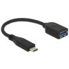 Delock Premium - USB-Adapter - USB Typ A (W) zu 24 pin USB-C (M) - USB 3.1 Gen 2 - 10 cm - Schwarz