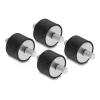 Delock - Vibrationsdämpfer - mit 2 Außengewinden - Schwarz (Packung mit 4)