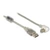 Delock - USB-Kabel - USB (M) zu USB Typ B (M) - USB 2.0 - 2 m - 90° Stecker - durchsichtig