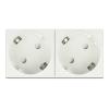 Delock - Easy 45 - Steckdose - 2P - Typ F - mit Verschluss - 2 Steckdosen - 16 A - Wechselstrom 250 V - weiß, RAL 9003