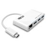 Tripp Lite 3-Port USB-C to USB-A Hub Portable w / Gigabit Ethernet Port RJ45 - Hub - 3 x USB 3.1 - Desktop