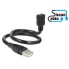 Delock ShapeCable - USB-Verlängerungskabel - Micro-USB Typ B (W) zu USB (M) - USB 2.0 - 35 cm - Schwarz