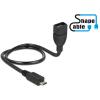Delock OTG ShapeCable - USB-Verlängerungskabel - USB (W) zu Micro-USB Typ B (M) - USB 2.0 OTG - 50 cm - Schwarz