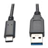 Tripp Lite 3ft USB 3.1 Gen 2 USB-C to USB-A Cable 10 Gbps USB Type-C M / M 3' - USB-Kabel - 24 pin USB-C (M) zu USB Typ A (M) - USB 3.1 Gen 2 - 91 cm - geformt - Schwarz