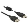 Delock - USB-Verlängerungskabel - USB (M) zu USB (W) - USB 2.0 - 1 m - Schwarz