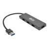 Tripp Lite 4-Port Portable Slim USB 3.0 Superspeed Hub w / Built In Cable - Hub - 4 x SuperSpeed USB 3.0 - Desktop