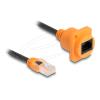 Delock - Netzwerkverlängerungskabel - RJ-45 (M) zu RJ-45 (W) D-Typ - 30 cm - 5.5 mm - UTP - CAT 5e - orange / schwarz