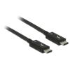 Delock - Thunderbolt-Kabel - 24 pin USB-C (M) zu 24 pin USB-C (M) - USB 3.1 Gen 2 / Thunderbolt 3 / DisplayPort 1.2a - 20 V - 5 A - 50 cm - 4K Unterstützung - Schwarz