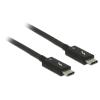 Delock - Thunderbolt-Kabel - 24 pin USB-C (M) zu 24 pin USB-C (M) - USB 3.1 Gen 1 / Thunderbolt 3 / DisplayPort 1.2a - 20 V - 3 A - 2 m - 4K Unterstützung - Schwarz