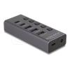 Delock - Hub - 5 Gbps, 1 Schnellladeanschluss, + Schalter - 3 x USB + 2 x USB-C - Desktop