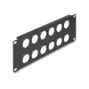 Delock - Patchpanel (Blindblech) - D-Typ - Rack montierbar - Schwarz - 2U - 25.4 cm (10") - 12 Ports