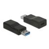 Delock - USB-Adapter - USB Typ A (M) zu 24 pin USB-C (W) - USB 3.1 Gen 2 - 1 A - aktiv - Schwarz