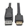 Eaton Tripp Lite Series DisplayPort 1.2 to HDMI Active Adapter Cable (M / M), 4K 60 Hz, Gripping HDMI Plug, HDCP 2.2, 6 ft. (1.8 m) - Adapterkabel - DisplayPort männlich zu HDMI männlich - 1.83 m - Schwarz - aktiv, 4K Unterstützung