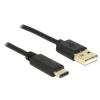 Delock - USB-Kabel - 24 pin USB-C (M) zu USB (M) - USB 2.0 - 3 A - 2 m - Schwarz