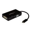 StarTech.com 4K USB C to HDMI, VGA & DVI Multi Port Video Display Adapter for Mac / Windows Laptop & Monitor (CDPVGDVHDBP) - Videoadapter - 24 pin USB-C männlich zu HD-15 (VGA), DVI-I, HDMI weiblich - 15 cm - Schwarz - aktiver Signalwandler, 4K30Hz (
