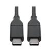 Eaton Tripp Lite Series USB-C Cable (M / M) - USB 2.0, 5A (100W) Rated, 3 ft. (0.91 m) - USB-Kabel - 24 pin USB-C (M) zu 24 pin USB-C (M) - USB 2.0 - 20 V - 5 A - 91.4 cm - geformt - Schwarz