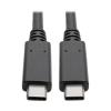 Eaton Tripp Lite Series USB-C Cable (M / M) - USB 3.2, Gen 2 (10 Gbps), 5A (100W) Rating, Thunderbolt 3 Compatible, 3 ft. (0.91 m) - USB-Kabel - 24 pin USB-C (M) zu 24 pin USB-C (M) - USB 3.1 Gen 2 - 20 V - 5 A - 91.4 cm - geformt - Schwarz