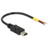 Kabel USB 2.0 Mini-B Stecker > 2 x offene Kabelenden Strom 10 cm Raspberry Pi Delock