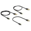 Daten- und Schnellladekabel USB 2.0 Typ-A Stecker > USB 2.0 Typ Micro-B Stecker 3 Stück Set schwarz