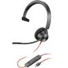 Poly Blackwire 3310 - Blackwire 3300 series - Headset - On-Ear - kabelgebunden - USB-A - Schwarz - Zertifiziert für Microsoft Teams, UC-zertifiziert