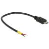 Kabel USB 2.0 Micro-B Stecker > 2 x offene Kabelenden Strom 15 cm Raspberry Pi