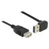 Kabel EASY USB 2.0-A links / rechts gewinkelt Stecker > USB 2.0-A Buchse schwarz 0,5 m