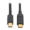Tripp Lite USB 3.1 Gen 1 USB-C to Mini DisplayPort 4K Adapter Cable (M / M), Thunderbolt 3 Compatible, 3840 x 2160 (4K x 2K) @ 60 Hz, USB C, USB Type C, USB Type-C,6 ft. - Externer Videoadapter - USB-C 3.1 - Mini DisplayPort - Schwarz