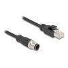 Delock - Netzwerkkabel - 4-polig M12-D (M) zu RJ-45 (M) - 5 m - 5 mm - S / FTP - CAT 5e - Schwarz