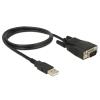 Adapter USB 2.0 Typ-A Stecker > 1 x Seriell RS-232 DB9 Stecker mit Schrauben und Muttern ESD Überspannungsschutz