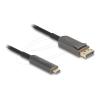 Delock - Adapterkabel - USB-C (M) zu DisplayPort (M) - DisplayPort 2.1 - 15 m - halogenfrei, Active Optical Cable (AOC), 8K60Hz (7680 x 4320) Unterstützung, 4K240Hz (3840 x 2160) Unterstützung, DP Alt-Modus Unterstützung, bis zu 40 Gbps Datenübertrag
