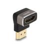 Delock - Hohe Geschwindigkeit - HDMI-Adapter mit Ethernet - HDMI männlich zu HDMI weiblich nach oben angewinkelt - Schwarz / Grau - 8K60Hz (7680 x 4320) Unterstützung
