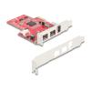 Delock PCI Express x1 Karte zu 2 x extern FireWire B + 1 x extern FireWire A - Low Profile Formfaktor
