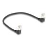 Delock - Netzwerkkabel - RJ-45 (M) nach unten abgewinkelt zu RJ-45 (M) nach unten abgewinkelt - 25 cm - 4.5 mm - S / FTP - CAT 6a - geschirmt, halogenfrei - Schwarz