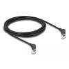 Delock - Patch-Kabel - RJ-45 (M) nach oben angewinkelt zu RJ-45 (M) nach oben angewinkelt - 3 m - 4.5 mm - S / FTP - CAT 6a - geschirmt, halogenfrei - Schwarz