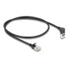 Delock - Netzwerkkabel - RJ-45 (M) nach oben angewinkelt zu RJ-45 (M) gerade - 50 cm - 4.5 mm - S / FTP - CAT 6a - halogenfrei - Schwarz