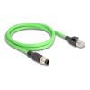 Delock - Netzwerkkabel - 8-polig M12 (M) zu RJ-45 (M) - 1 m - 6.8 mm - SF / UTP - ohne Haken, A-kodiert - grün