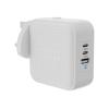 Targus HyperJuice - Netzteil - GaN - 70 Watt - QC 3.0, Power Delivery 3.0 + PPS - 3 Ausgabeanschlussstellen (USB, 2 x USB-C) - weiß