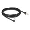 Delock - Netzwerkkabel - RJ-45 (M) nach unten abgewinkelt zu RJ-45 (M) gerade - 5 m - 4.5 mm - S / FTP - CAT 6a - geschirmt, halogenfrei - Schwarz