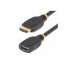 Startech 2m HDMI 2.0 Verlängerungskabel, 4K 60Hz, Stecker / Buchse - High Speed - HDMI-Verlängerungskabel - HDMI männlich zu HDMI weiblich - 2 m - abgeschirmt - Schwarz - passiv, 4K60Hz-Unterstützung