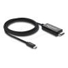 Delock - Adapterkabel - USB-C männlich zu HDMI männlich - 2 m - dreifach abgeschirmtes Koaxialkabel - Schwarz - 4K240Hz (3840 x 2160) Unterstützung, DP Alt-Modus Unterstützung