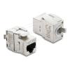 Delock Keystone Modul RJ45 Buchse zu LSA Cat.6A werkzeugfrei geschirmt Metall silber / weiß