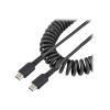 StarTech 50cm USB C auf USB C Kabel, Spiralkabel, USB C 2.0 Kabel - USB-Kabel - USB-C (M) zu USB-C (M) - USB 2.0 - 3 A - 50 cm - gewickelt - Schwarz