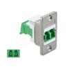Delock - Netzwerkkoppler - LC Single-Modus (W) Paneel montierbar zu LC Single-Modus (W) - Glasfaser - Duplex - Silber, grün, weiß