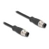 Delock - Netzwerkkabel - 4-polig M12-D (M) zu 4-polig M12-D (M) - 2 m - 5 mm - S / FTP - CAT 5e - Schwarz