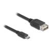 Delock - USB-Kabel - Micro-USB Typ B (M) umkehrbar zu USB (W) umkehrbar - USB 2.0 - 3 m - easy USB - Schwarz